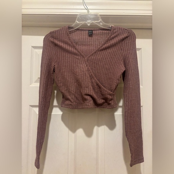 SHEIN Textured Tops-Mauve & Beige - Picture 2 of 13